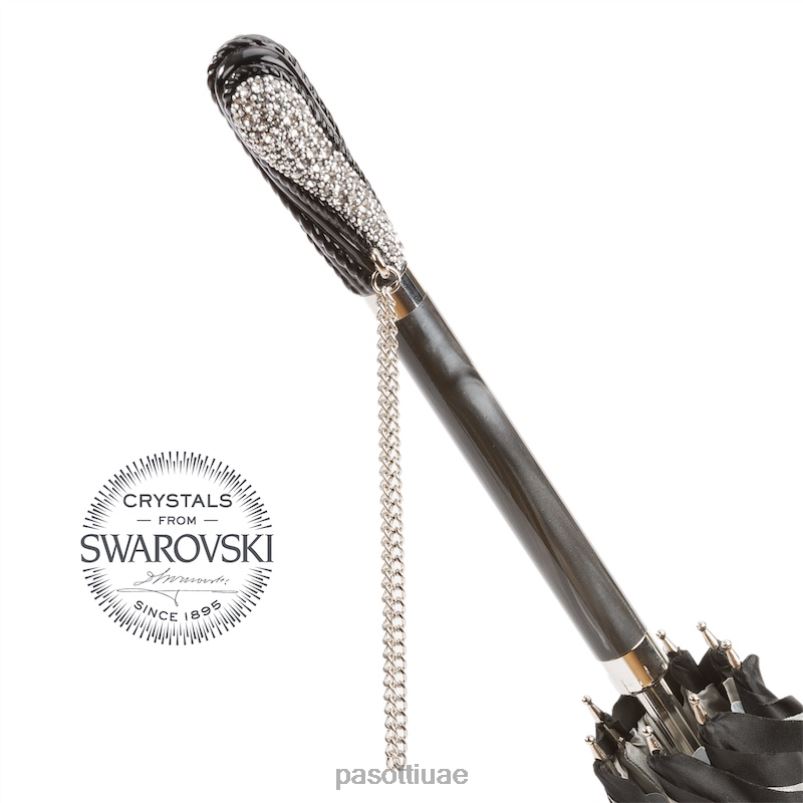 مظلة | 185n plat-34 s8 - مظلة سواروفسكي سوداء، قماش مزدوج PASOTTI Z446V518